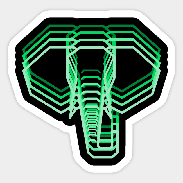 Green Emerald Jade Neon Rainbow Elephant Pet Funny Happy Sarcastic Cute Inspirational Spiritual Animal Birthday Gift Sticker by EpsilonEridani